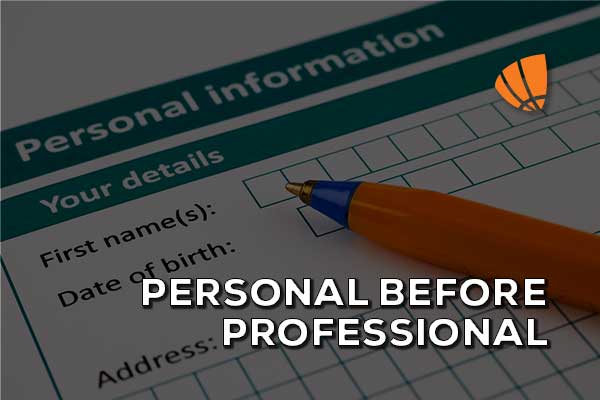 Personal before Professional